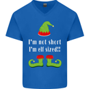 I'm Not Short I'm Elf Sized Funny Christmas Mens V-Neck Cotton T-Shirt Royal Blue