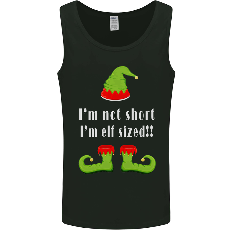 I'm Not Short I'm Elf Sized Funny Christmas Mens Vest Tank Top Black