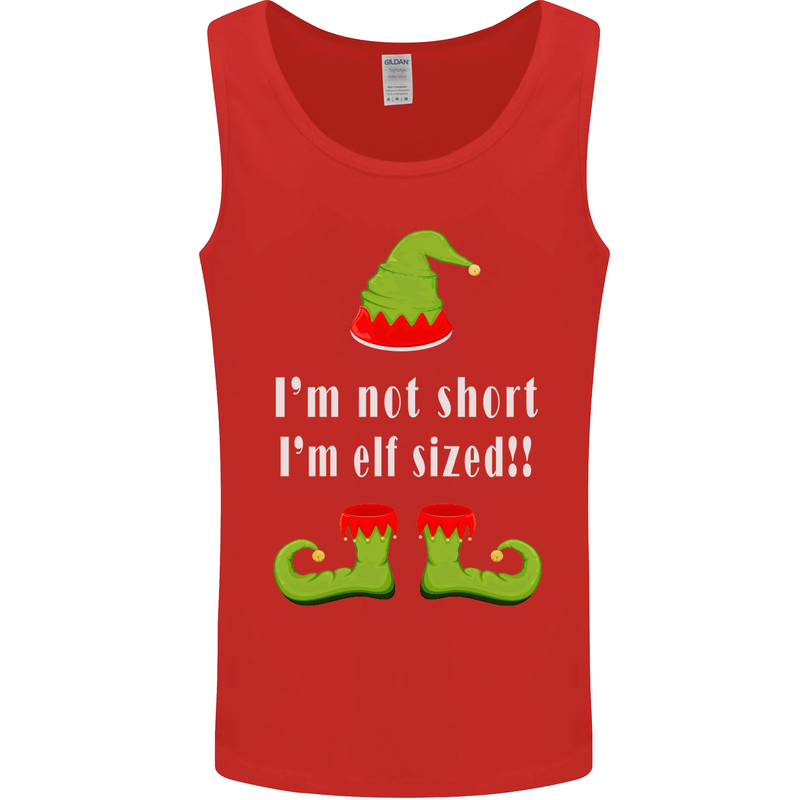 I'm Not Short I'm Elf Sized Funny Christmas Mens Vest Tank Top Red