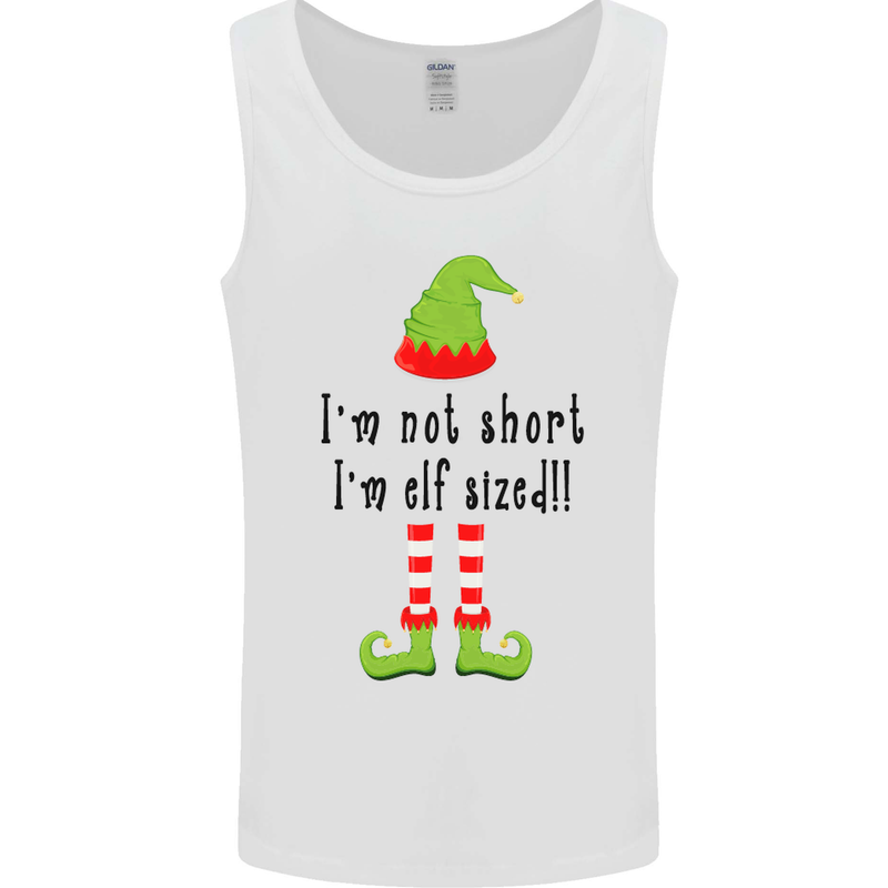 I'm Not Short I'm Elf Sized Funny Christmas Mens Vest Tank Top White