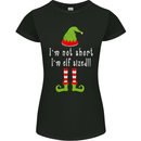 I'm Not Short I'm Elf Sized Funny Christmas Womens Petite Cut T-Shirt Black