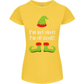 I'm Not Short I'm Elf Sized Funny Christmas Womens Petite Cut T-Shirt Yellow