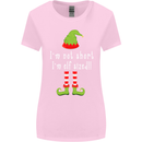 I'm Not Short I'm Elf Sized Funny Christmas Womens Wider Cut T-Shirt Light Pink