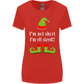 I'm Not Short I'm Elf Sized Funny Christmas Womens Wider Cut T-Shirt Red