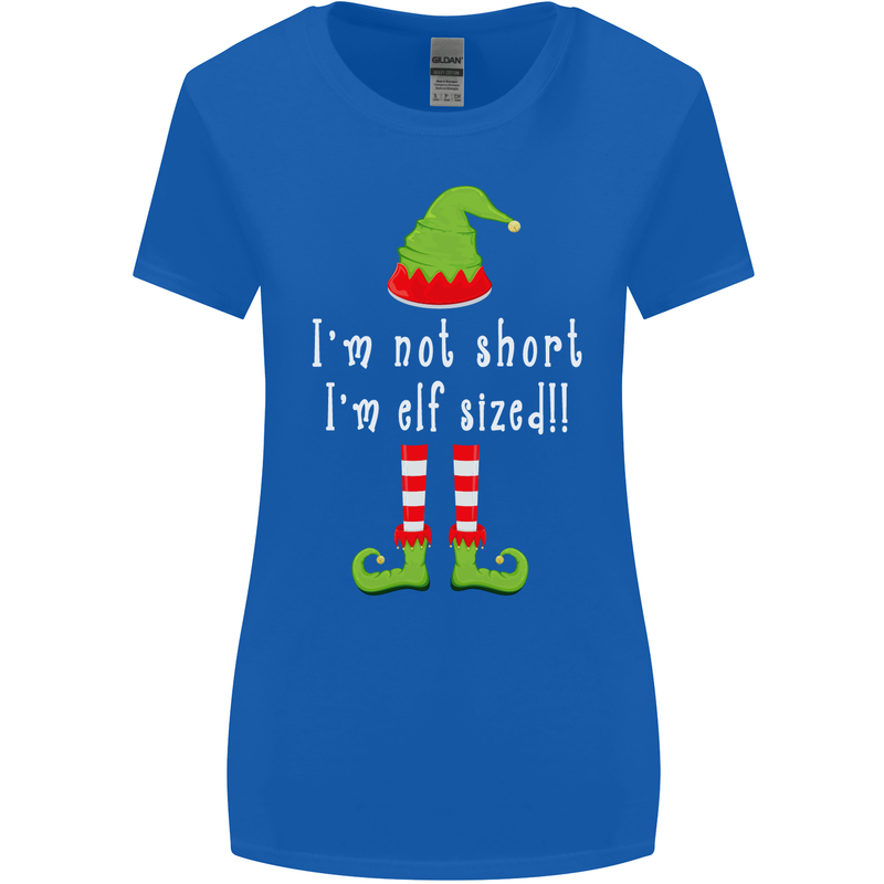 I'm Not Short I'm Elf Sized Funny Christmas Womens Wider Cut T-Shirt Royal Blue