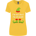 I'm Not Short I'm Elf Sized Funny Christmas Womens Wider Cut T-Shirt Yellow