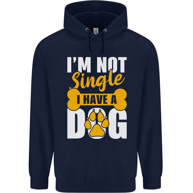 I'm Not Single I Have a Dog Funny Childrens Kids Hoodie Navy Blue
