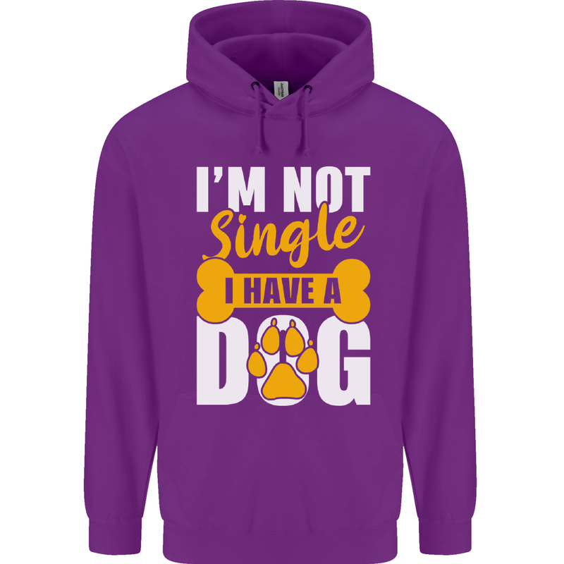 I'm Not Single I Have a Dog Funny Childrens Kids Hoodie Purple