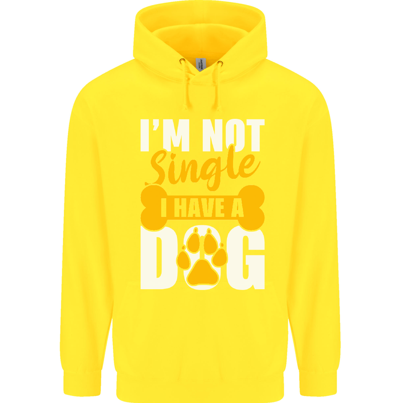 I'm Not Single I Have a Dog Funny Childrens Kids Hoodie Yellow
