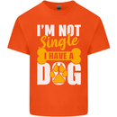 I'm Not Single I Have a Dog Funny Mens Cotton T-Shirt Tee Top Orange