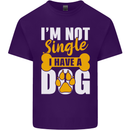 I'm Not Single I Have a Dog Funny Mens Cotton T-Shirt Tee Top Purple