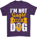 I'm Not Single I Have a Dog Funny Mens T-Shirt Cotton Gildan Purple