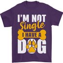 I'm Not Single I Have a Dog Funny Mens T-Shirt Cotton Gildan Purple