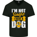 I'm Not Single I Have a Dog Funny Mens V-Neck Cotton T-Shirt Black
