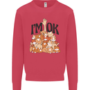 I'm OK Funny Cat Mum Dad Crazy Lady Kitten Kids Sweatshirt Jumper Heliconia