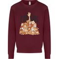 I'm OK Funny Cat Mum Dad Crazy Lady Kitten Kids Sweatshirt Jumper Maroon