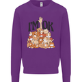 I'm OK Funny Cat Mum Dad Crazy Lady Kitten Kids Sweatshirt Jumper Purple