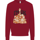 I'm OK Funny Cat Mum Dad Crazy Lady Kitten Kids Sweatshirt Jumper Red