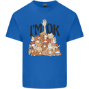 I'm OK Funny Cat Mum Dad Crazy Lady Kitten Kids T-Shirt Childrens Royal Blue
