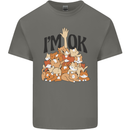 I'm OK Funny Cat Mum Dad Crazy Lady Kitten Mens Cotton T-Shirt Tee Top Charcoal