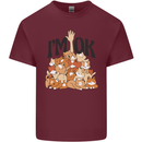 I'm OK Funny Cat Mum Dad Crazy Lady Kitten Mens Cotton T-Shirt Tee Top Maroon