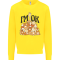 I'm OK Funny Cat Mum Dad Crazy Lady Kitten Mens Sweatshirt Jumper Yellow
