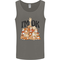 I'm OK Funny Cat Mum Dad Crazy Lady Kitten Mens Vest Tank Top Charcoal