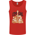 I'm OK Funny Cat Mum Dad Crazy Lady Kitten Mens Vest Tank Top Red
