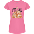 I'm OK Funny Cat Mum Dad Crazy Lady Kitten Womens Petite Cut T-Shirt Azalea