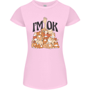 I'm OK Funny Cat Mum Dad Crazy Lady Kitten Womens Petite Cut T-Shirt Light Pink