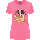 I'm OK Funny Cat Mum Dad Crazy Lady Kitten Womens Wider Cut T-Shirt Azalea