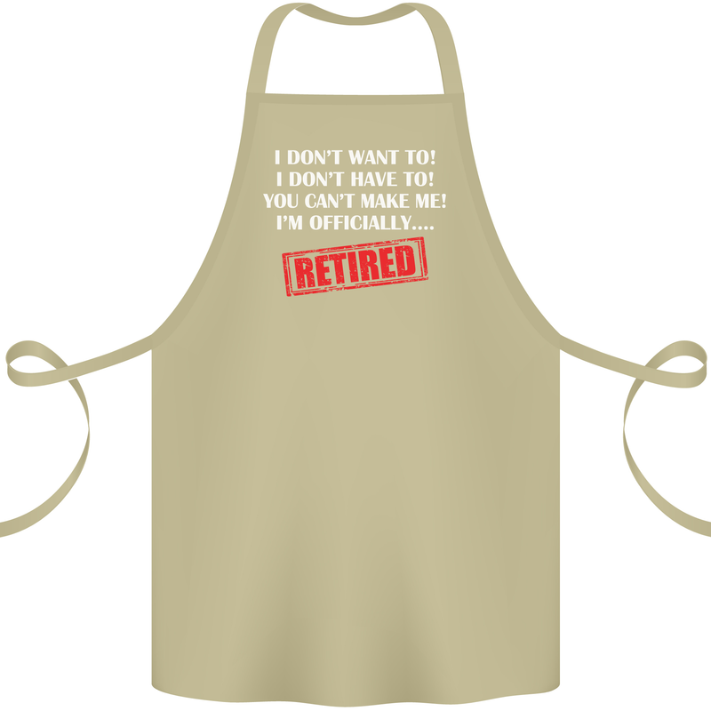 I'm Officially Retired Retirement Funny Cotton Apron 100% Organic Khaki