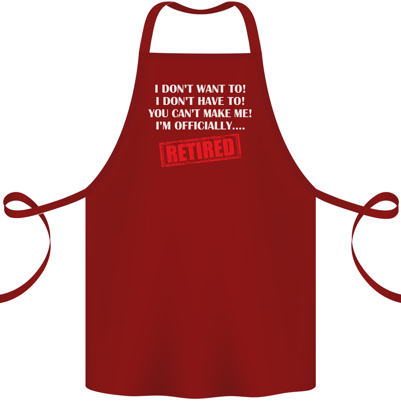 I'm Officially Retired Retirement Funny Cotton Apron 100% Organic Maroon