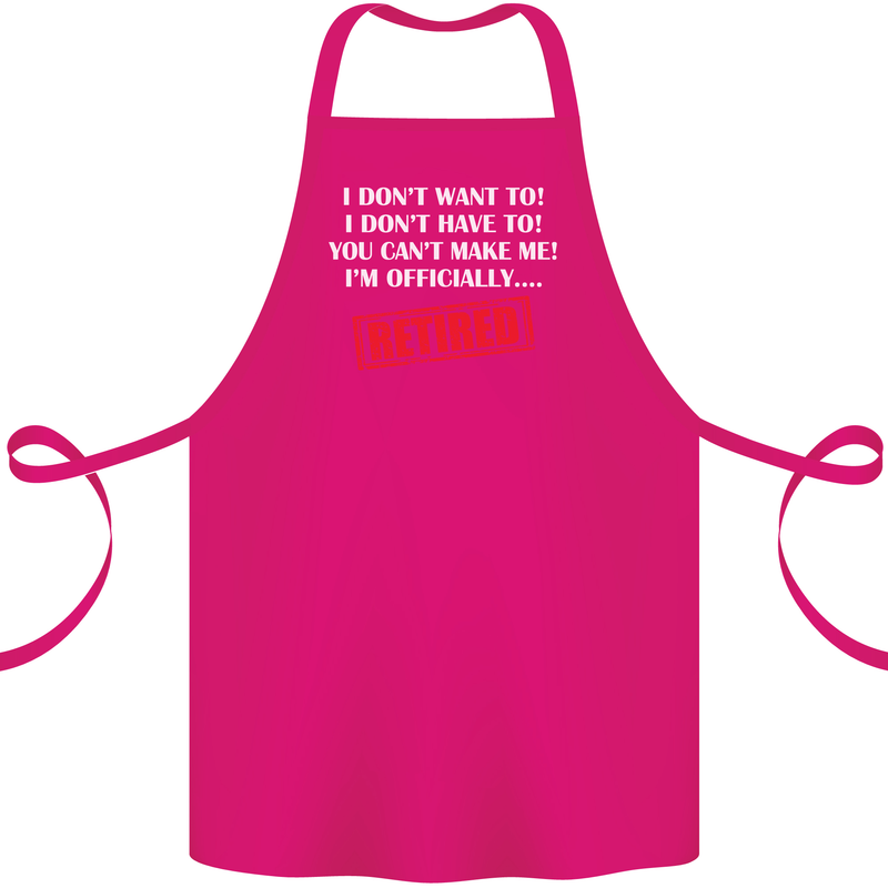 I'm Officially Retired Retirement Funny Cotton Apron 100% Organic Pink
