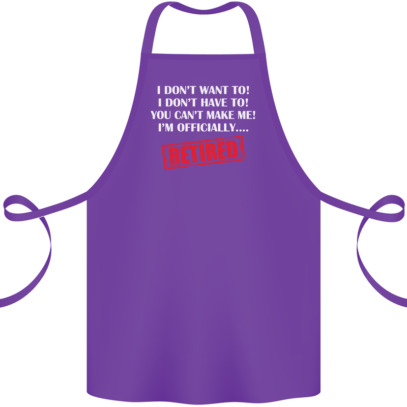 I'm Officially Retired Retirement Funny Cotton Apron 100% Organic Purple