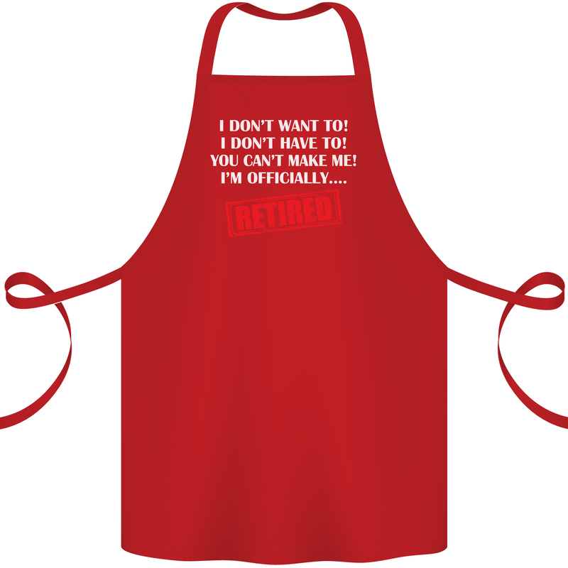 I'm Officially Retired Retirement Funny Cotton Apron 100% Organic Red