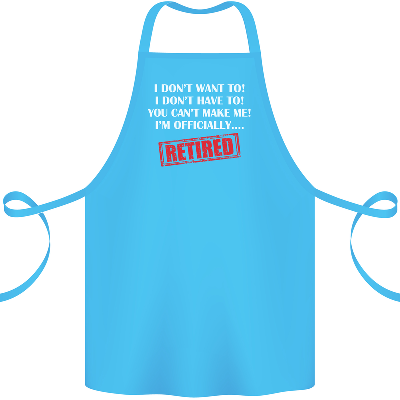 I'm Officially Retired Retirement Funny Cotton Apron 100% Organic Turquoise