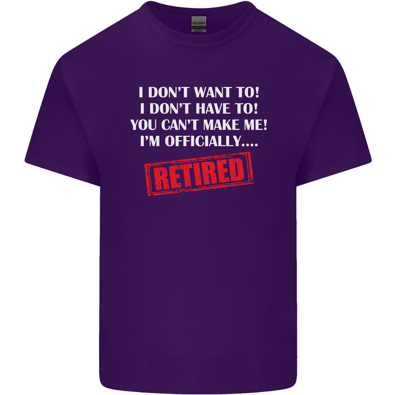 I'm Officially Retired Retirement Funny Mens Cotton T-Shirt Tee Top Purple
