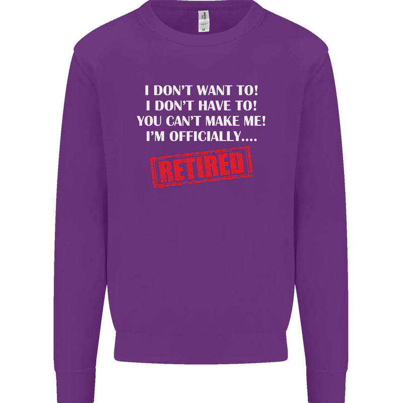 I'm Officially Retired Retirement Funny Mens Sweatshirt Jumper Purple