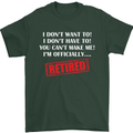 I'm Officially Retired Retirement Funny Mens T-Shirt Cotton Gildan Forest Green