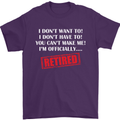 I'm Officially Retired Retirement Funny Mens T-Shirt Cotton Gildan Purple