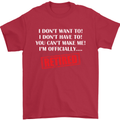 I'm Officially Retired Retirement Funny Mens T-Shirt Cotton Gildan Red
