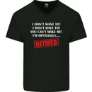 I'm Officially Retired Retirement Funny Mens V-Neck Cotton T-Shirt Black