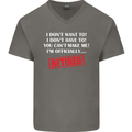 I'm Officially Retired Retirement Funny Mens V-Neck Cotton T-Shirt Charcoal