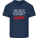 I'm Officially Retired Retirement Funny Mens V-Neck Cotton T-Shirt Navy Blue