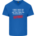 I'm Officially Retired Retirement Funny Mens V-Neck Cotton T-Shirt Royal Blue