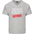 I'm Officially Retired Retirement Funny Mens V-Neck Cotton T-Shirt Sports Grey