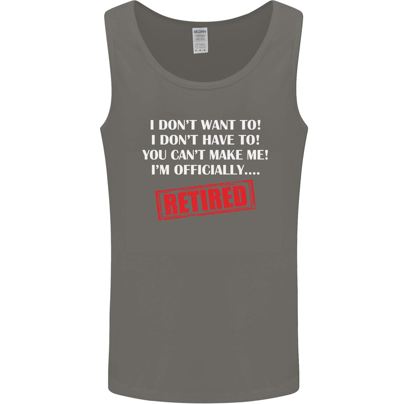 I'm Officially Retired Retirement Funny Mens Vest Tank Top Charcoal