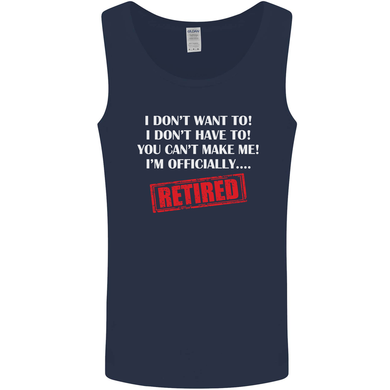 I'm Officially Retired Retirement Funny Mens Vest Tank Top Navy Blue