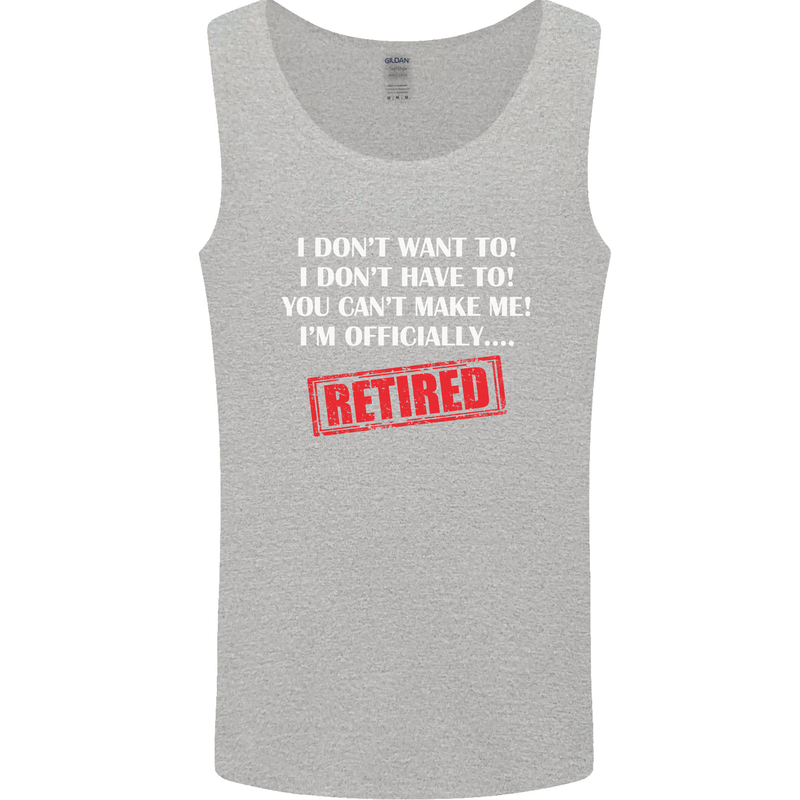 I'm Officially Retired Retirement Funny Mens Vest Tank Top Sports Grey